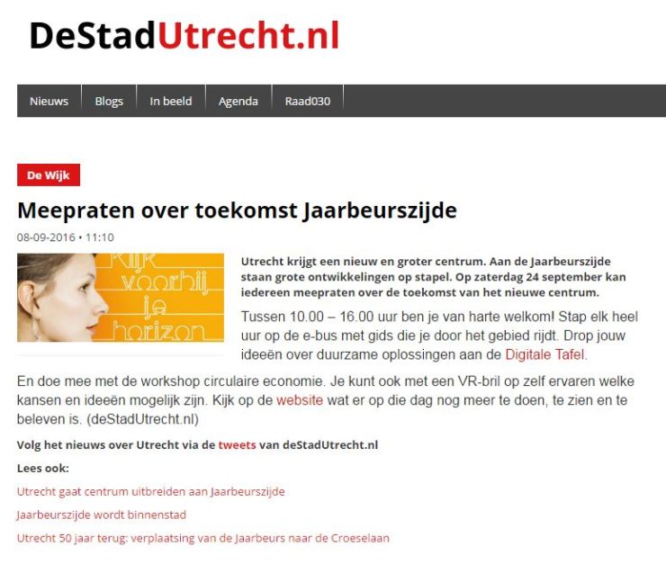 20160908 DeStadUtrecht.nl vermelding digitale tafel